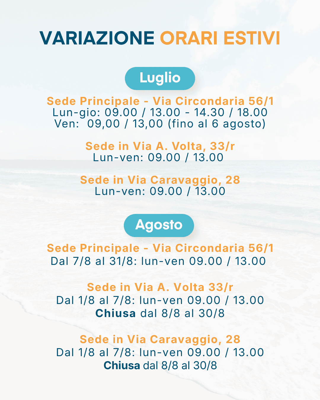 pop up sito orari estivi - Firenze Est